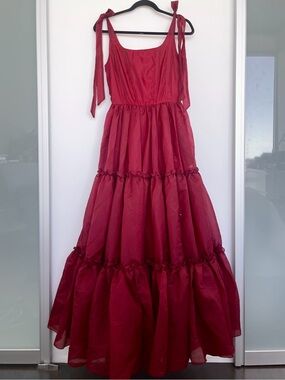 WILD ROSE & SPARROW Siena Gown Maxi Corset Dress in Scarlet Red Size XS NWT